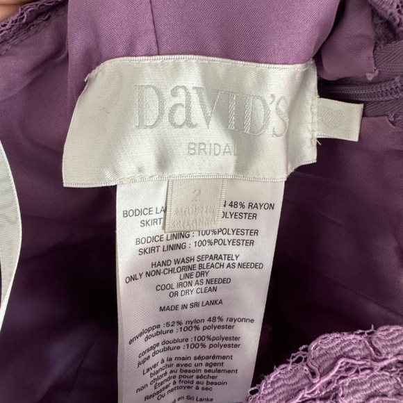 David’s Bridal Long Purple Bridesmaid Dress - Picture 3 of 5